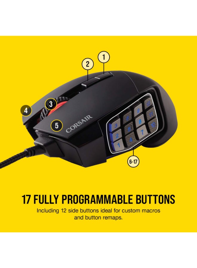 Scimitar Rgb Elite, Moba/Mmo Gaming Mouse, Black