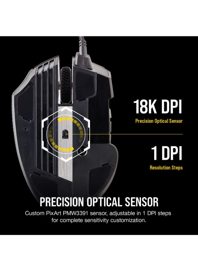 Scimitar Rgb Elite, Moba/Mmo Gaming Mouse, Black