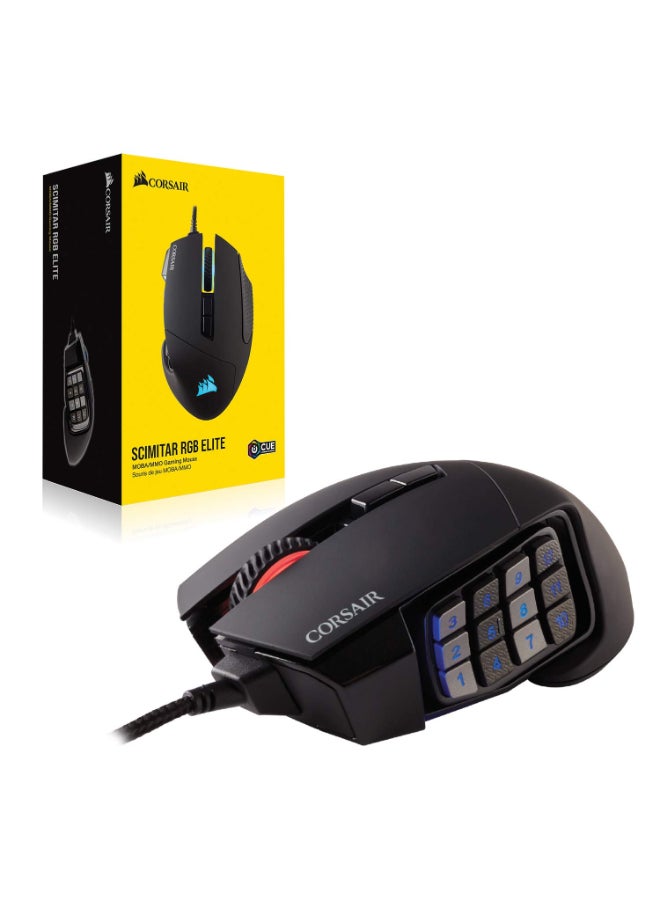 Scimitar Rgb Elite, Moba/Mmo Gaming Mouse, Black
