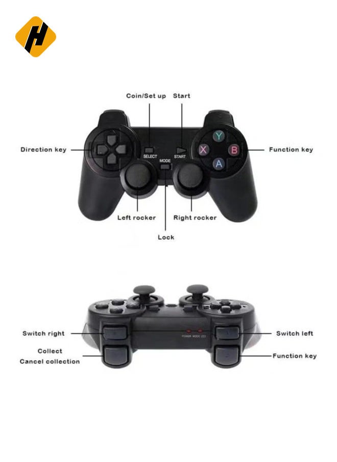 Classic M8 Game Stick 4K Game Console with Two 2.4G Wireless Gamepads Dual Players HDMI Output Built in 3500 Classic Games Compatible with Android TV/PC/Laptop/Projector