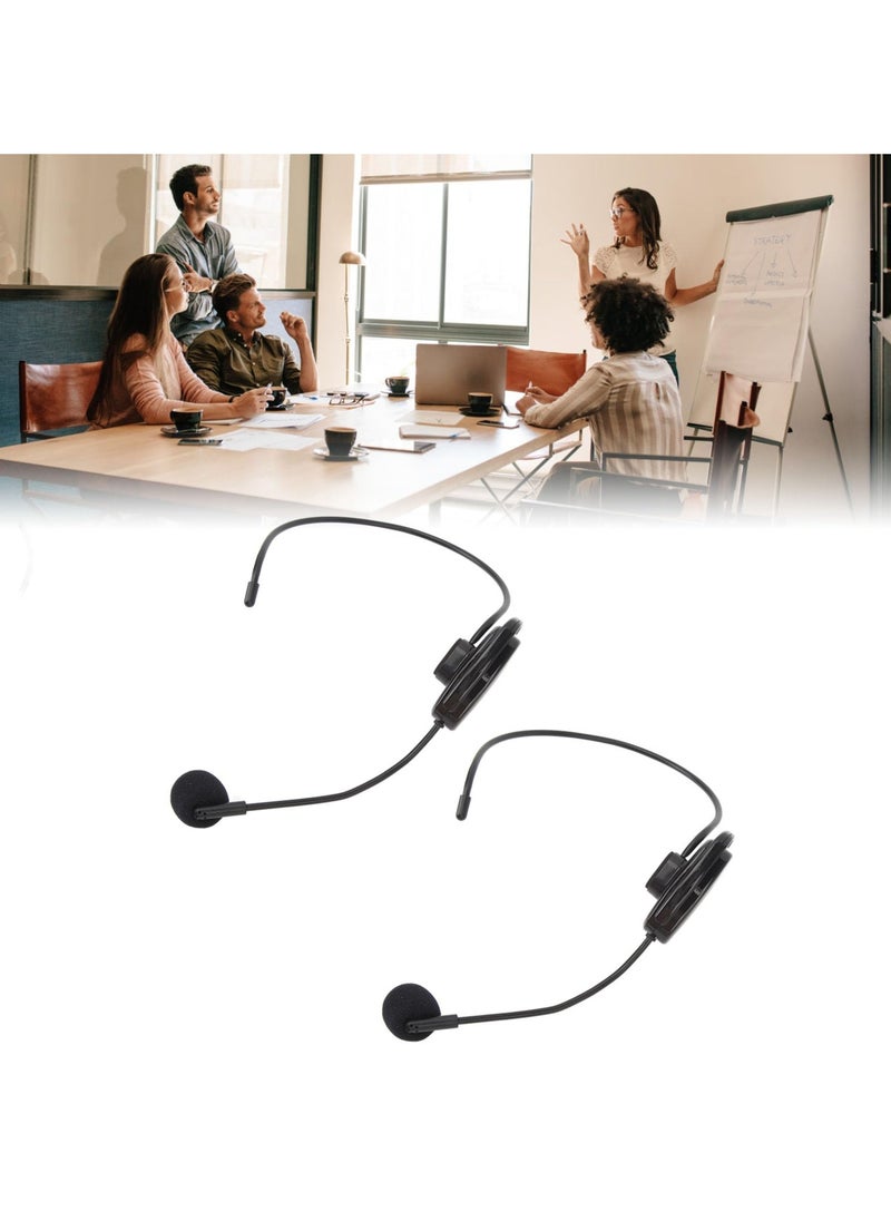 Wireless Microphone Headset with Noise Reduction, Rechargeable 2.4G Dual Headset Mic System, Long Range Wireless Headset Mics for Teachers, Stages, Guides, and Presentations