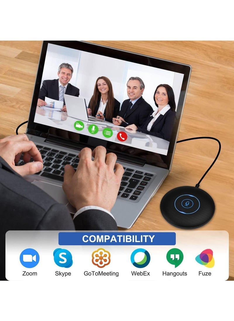 Conference USB Microphone, 360 degrees Omnidirectional Laptop PC Computer External Conference Mic with Mute Button, Compatible with MacOS Windows for Zoom Meeting, Online Learning, Skype VD60