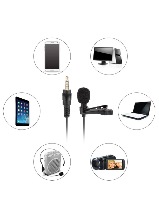 External Clip-On 3.5mm AUX Microphone – Portable Lavalier Mic for Video and Voice Recording on PC and Laptop