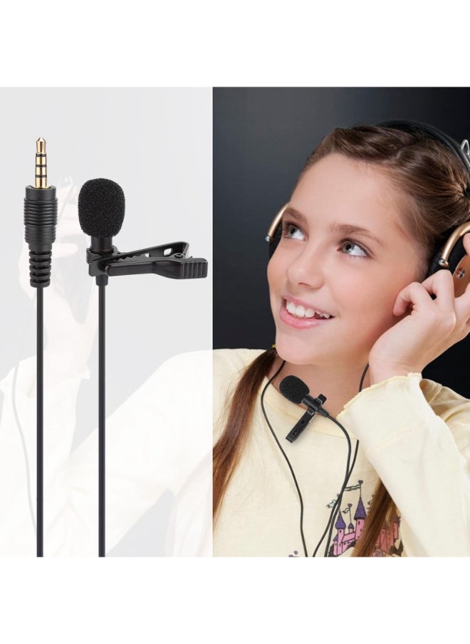 External Clip-On 3.5mm AUX Microphone – Portable Lavalier Mic for Video and Voice Recording on PC and Laptop