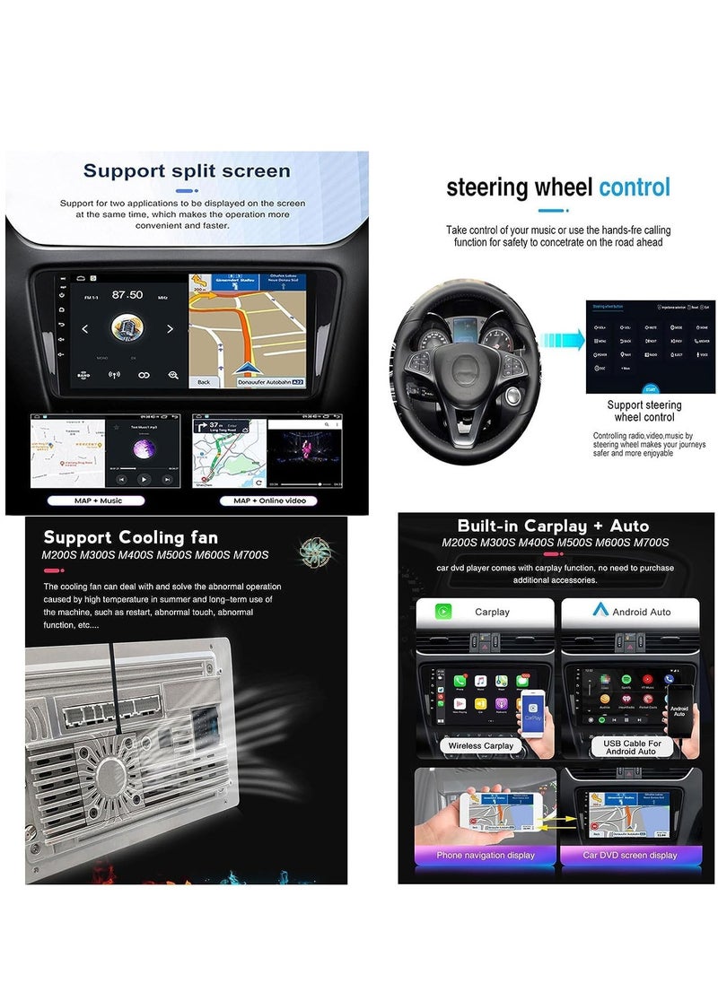 Android Car Stereo for Mitsubishi Montero Sport 2015 To 2021 4GB RAM 64GB ROM MirrorLink WiFi BT, 9 Inch 2.5D IPS Touch Screen with Backup Camera Included (4+64G With Apple Carplay)