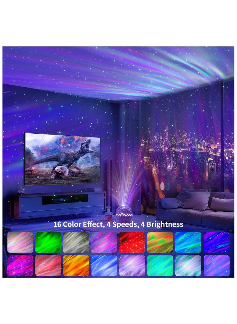 Star Projector - Dinosaur Egg Galaxy Aurora Projector with Bluetooth Speaker, White Noise & Remote Control, Night Light for Bedroom, Kids, Party, Home Décor, and Gift