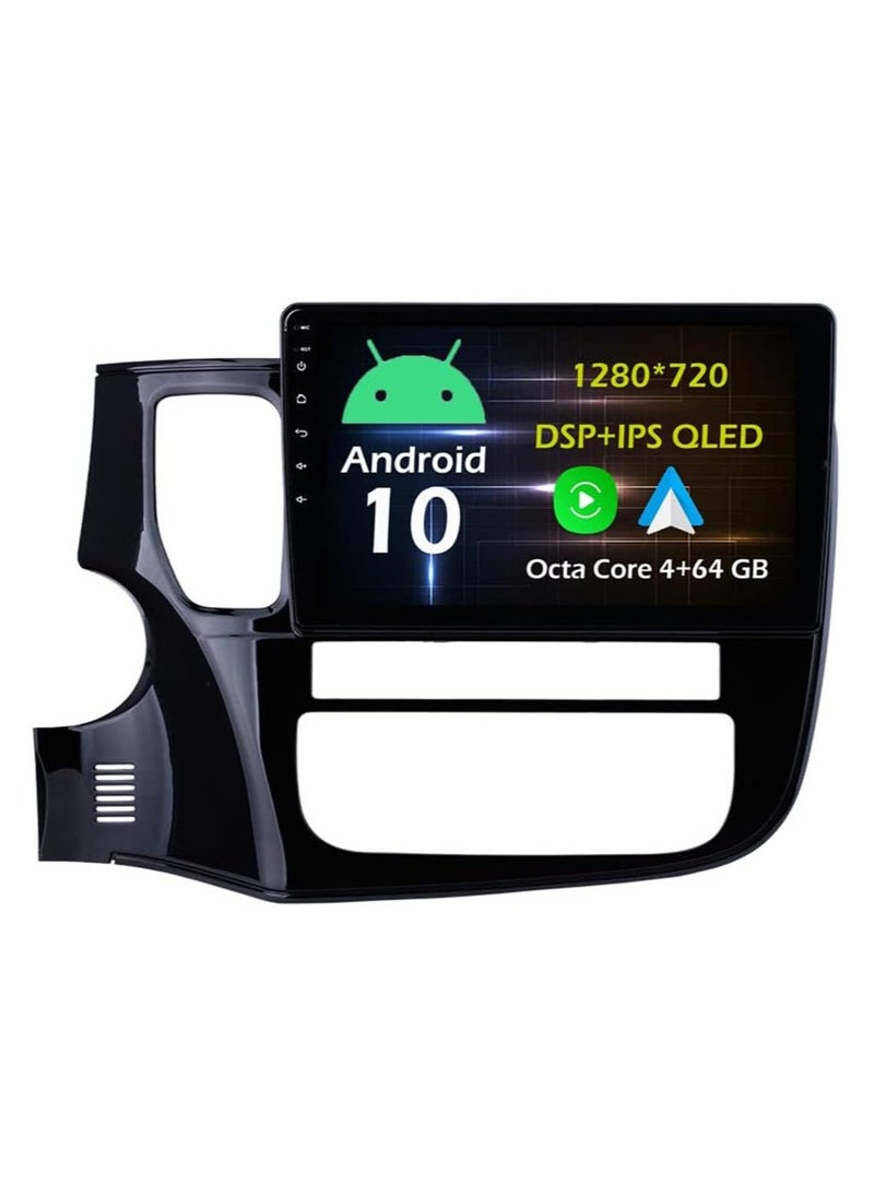 10.1''Android Car Stereo Radio for Mitsubishi OUTLANDER 2014-2019 Octa Core Android 10.0 Touchscreen Headunit supports GPS Navigation Carplay Android Auto Bluetooth SWC DSP 4G AHD Camera-4+64