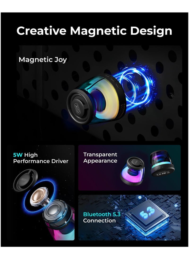 Magnetic Bluetooth Speaker, XO Portable Bluetooth Speaker with RGB Light