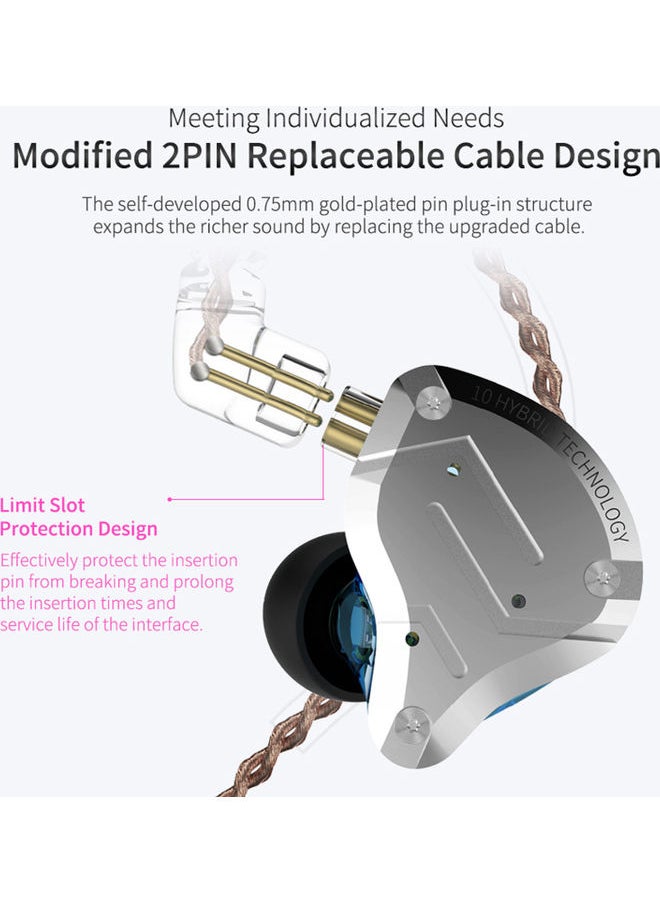 3.5mm Wired In-ear Headphones Hybrid HiFi Music Earphone Multicolour