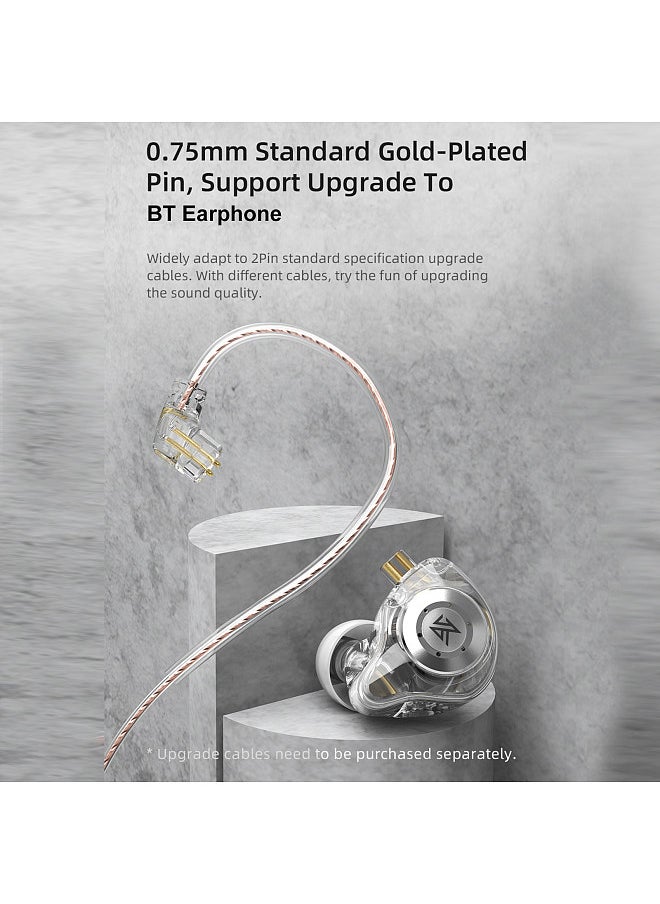 EDX Pro in-Ear Stage Monitor Headphone Dual Magnetic Dynamic Unit Earphone Shock Bass Earbuds with 0.75mm Detachable Cable Comfortable Wired Headset (With Mic)