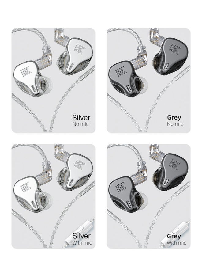 Array Type Three-Unit Dynamic In Ear Wired Headphone No Mic Grey