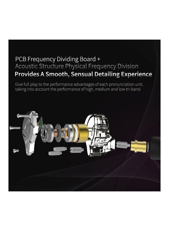 Hybrid Technology Earphone with Mic Glare Gold