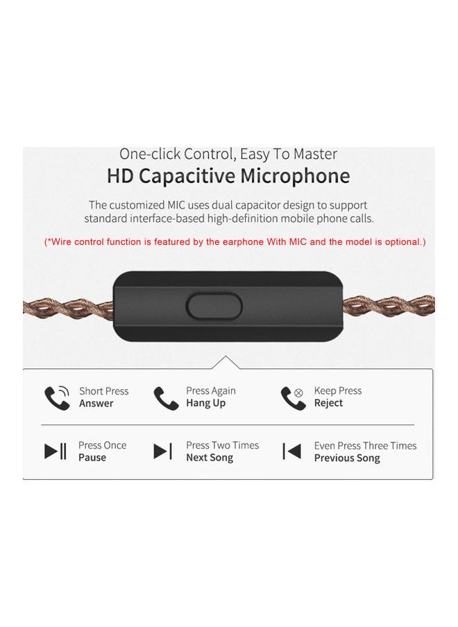 Hybrid Technology Earphone with Mic Glare Gold