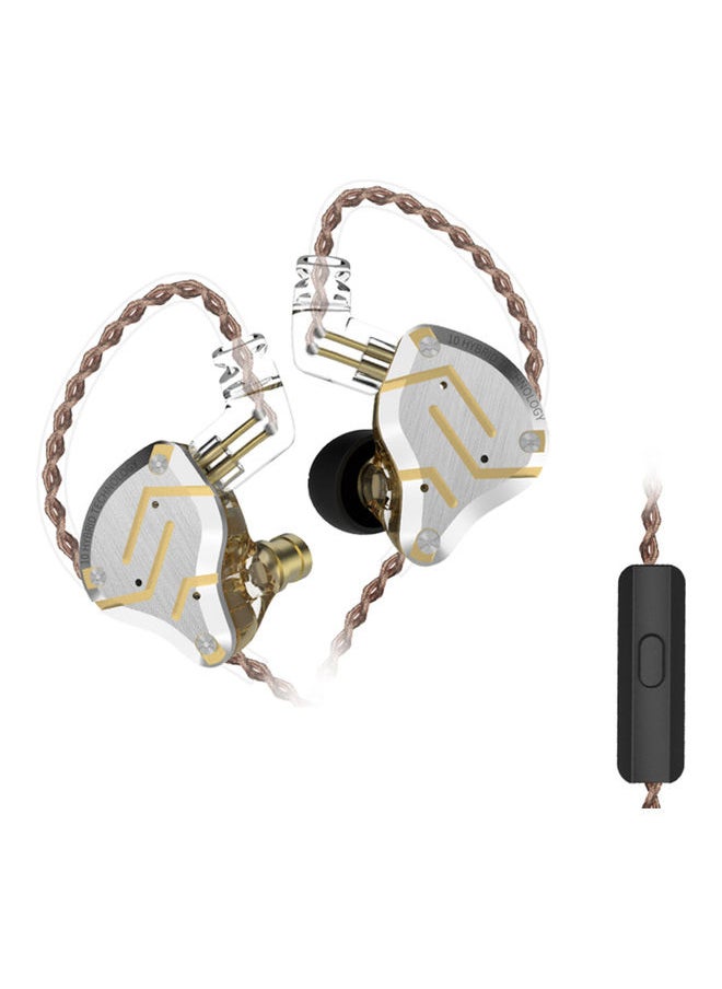 Hybrid Technology Earphone with Mic Glare Gold