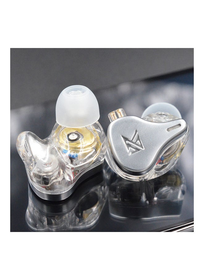 Array Type Three-Unit Dynamic In Ear Wired Headphone With Mic Grey