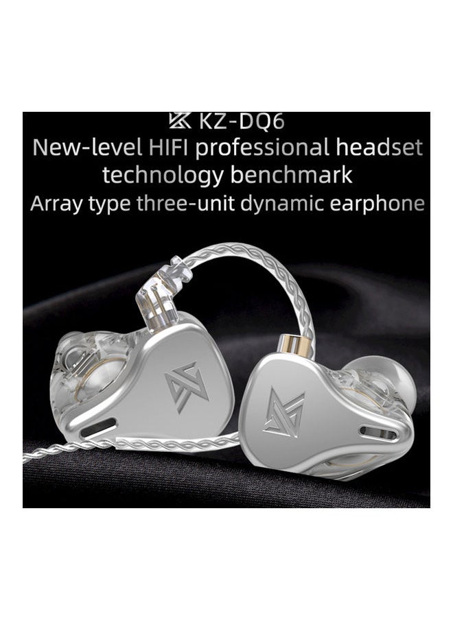 Array Type Three-Unit Dynamic In Ear Wired Headphone With Mic Grey