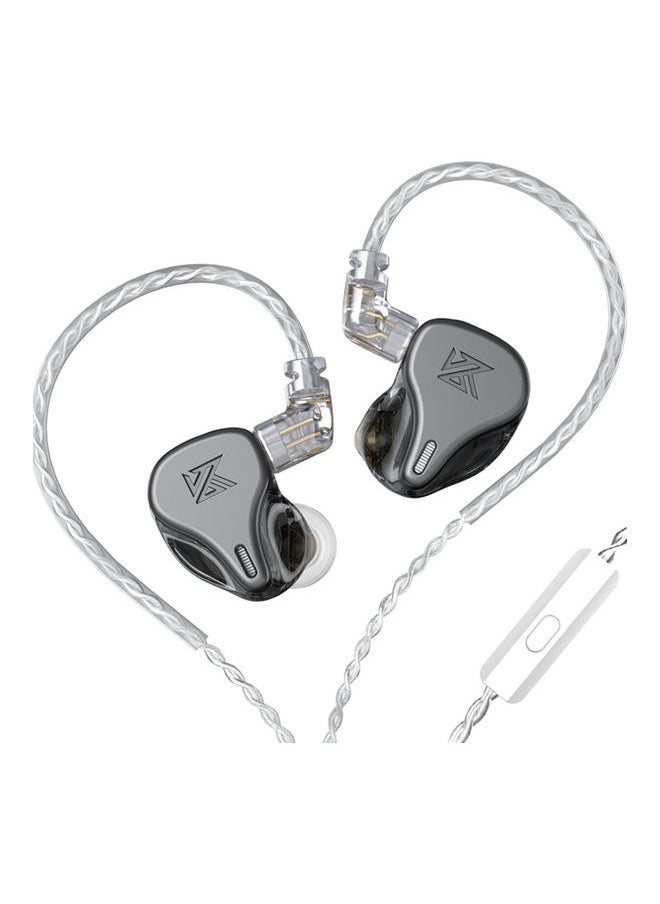 Array Type Three-Unit Dynamic In Ear Wired Headphone With Mic Grey
