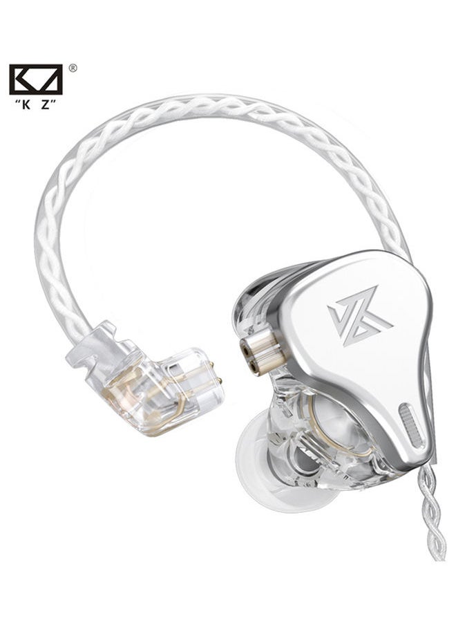 Array Type Three-Unit Dynamic In Ear Wired Headphone With Mic Silver