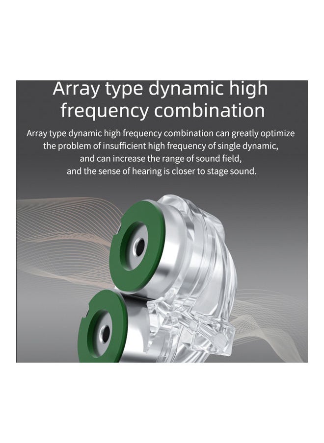 Array Type Three-Unit Dynamic In Ear Wired Headphone No Mic Silver