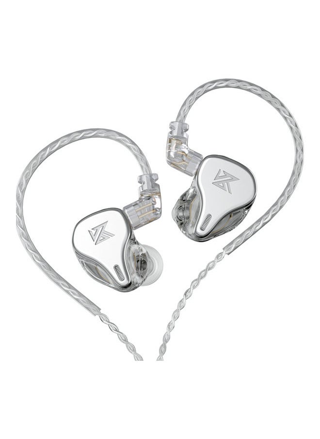 Array Type Three-Unit Dynamic In Ear Wired Headphone No Mic Silver