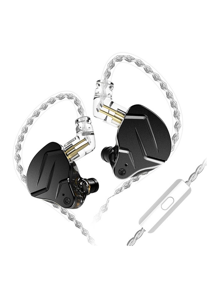 Ergonomic In-Ear Earphones With Built-In Microphone Black/White