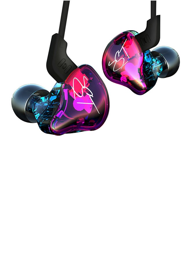 Zst Pro 3.5Mm Wired In Ear Headphones Hifi Music Earphones 1Dd+1Ba Dynamic Armature Drivers Sports Headset With Replacement Earphone Cable Earbuds Purple Purple/Blue/Black