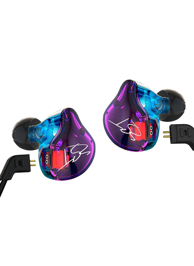 Zst Pro 3.5Mm Wired In Ear Headphones Hifi Music Earphones 1Dd+1Ba Dynamic Armature Drivers Sports Headset With Replacement Earphone Cable Earbuds Purple Purple/Blue/Black