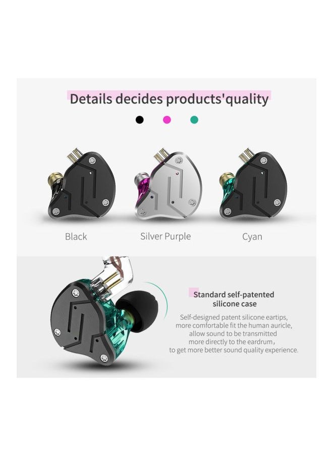 ZSN Wired In-Ear Headphones With Mic Black/Green/White