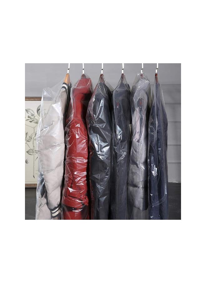 50pcs Dry Cleaner Bags Plastic Clear Garment Bags For Hanging Clothes Bags Transparent Clothing Cover Hanging Suit Dress Jacket Cover Disposable Dry Cleaning Laundrette Clothes Cover