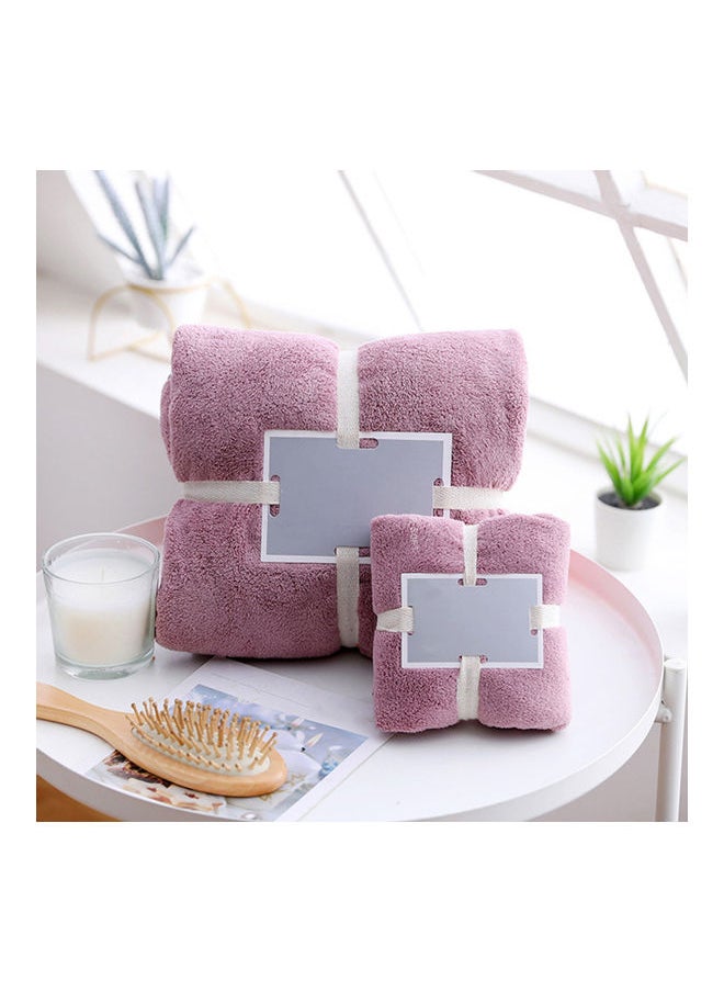 2-Piece Bath Shower and Hand Towel Set Purple 22 x 12 x 22cm