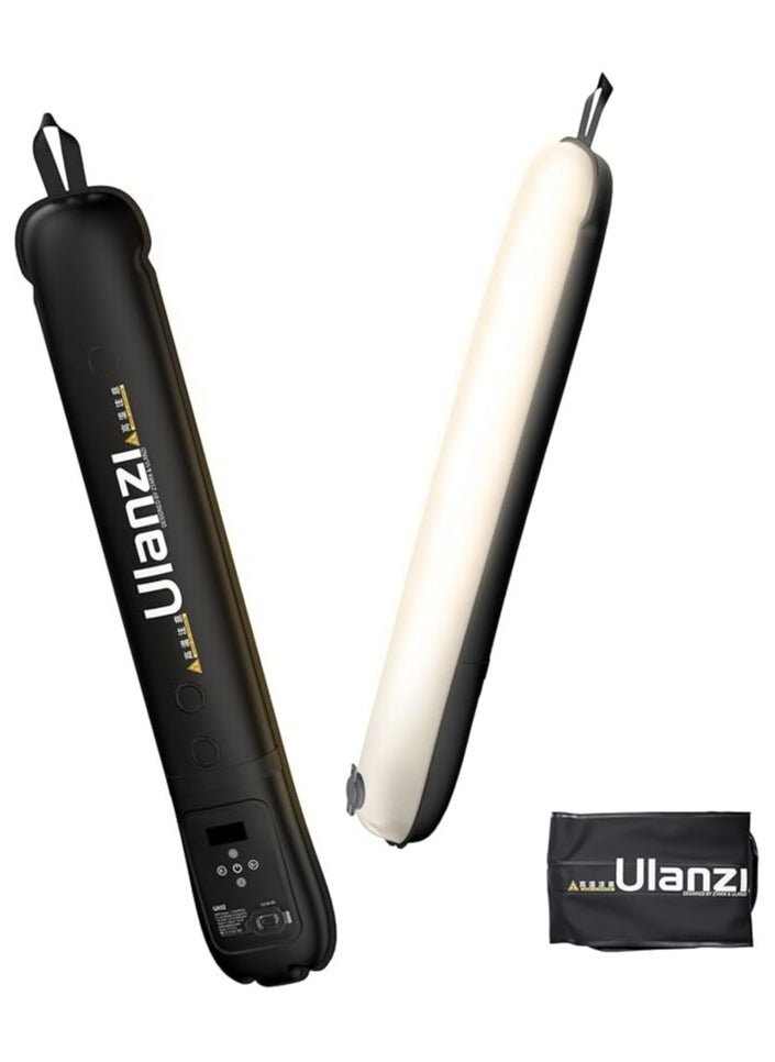 ULANZI UA20 Portable Air Tube Light, 20 W Air Tube Light, Two-Tone 2700-6500 K, Handheld LED Video Light, 18 Wh Battery, USB-C Rechargeable, Waterproof Inflatable LED Tube for Photography/Camping