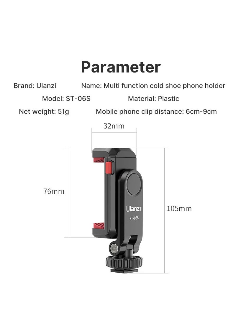 Ulanzi ST-06S Multi-Function Cold Shoe Smartphone Holder