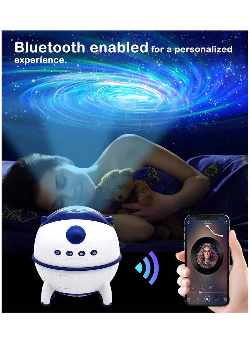 Galaxy Projector - Sound-Activated Star Projector with Timer, Bluetooth Speaker, and Night Light for Bedroom, Car, Party Decoration, and Game Rooms