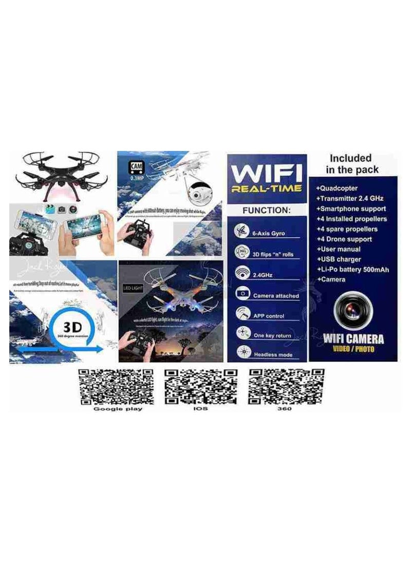 Kids Quad Copter Toy Drone App Control with WI-FI Camera