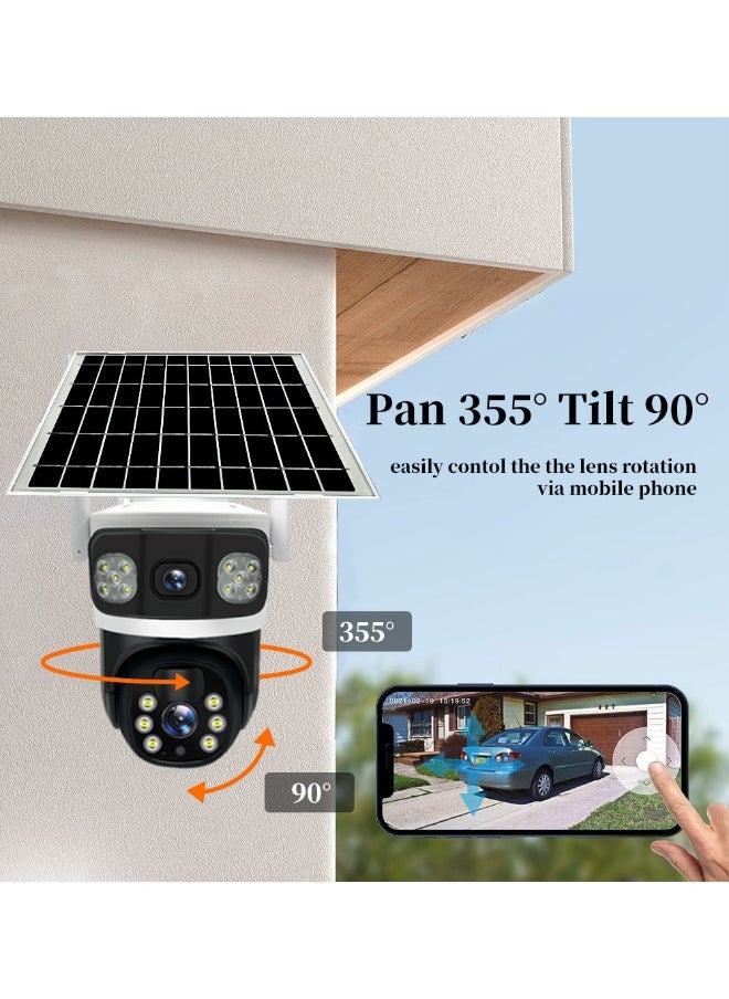 4G Solar Camera With Memory Card 4G LTE SIM Card IP Security Camera 8 MP CCTV Camera Outdoor 1080P Night Vision PTZ Color IR Night Vision Dual Sensor Motion Detection Tilt Surveillance Camera System