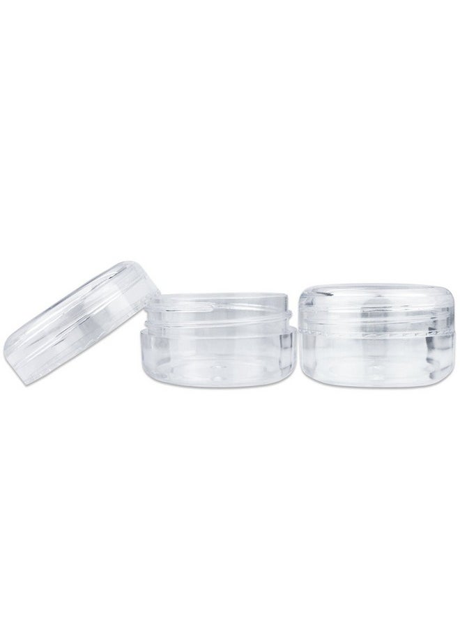 10Pcs Small Travel Containers, Clear Sample Containers With Screw Lids, 5 Size 3/5/10/15/20 Gram Sample Jars With 12Pcs Labels And 2Pcs Mini Disposable Spatula, Makeup Sample Containers Bpa Free