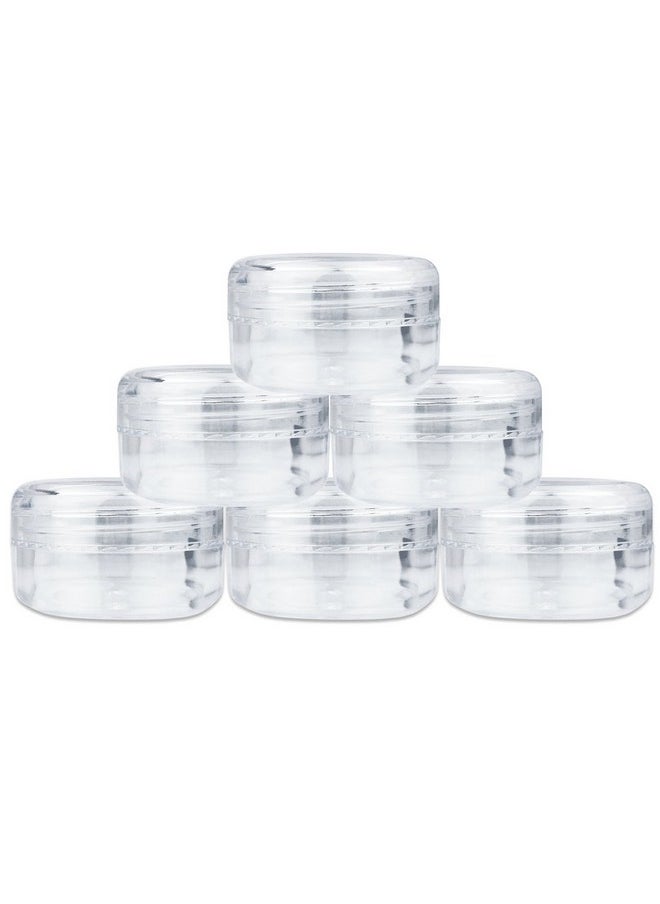 10Pcs Small Travel Containers, Clear Sample Containers With Screw Lids, 5 Size 3/5/10/15/20 Gram Sample Jars With 12Pcs Labels And 2Pcs Mini Disposable Spatula, Makeup Sample Containers Bpa Free