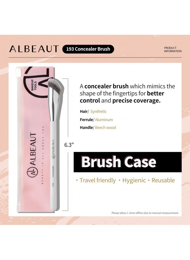 Albeaut Concealer Brush, Under Eye Makeup Small Angled Precision Face Blending Brush, Eye Liquid Cream Foundation Concealer for Dark Circles