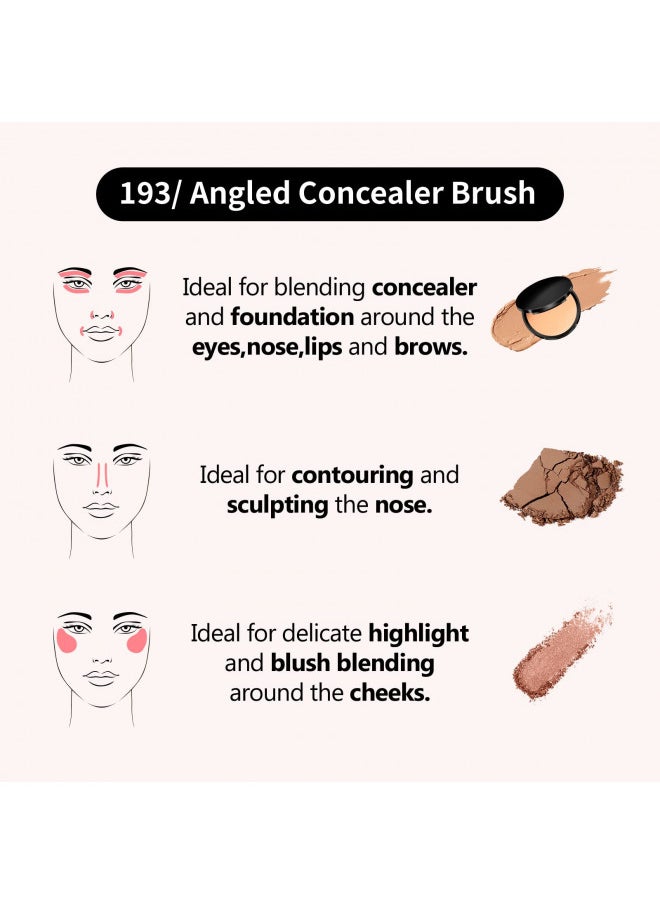 Albeaut Concealer Brush, Under Eye Makeup Small Angled Precision Face Blending Brush, Eye Liquid Cream Foundation Concealer for Dark Circles
