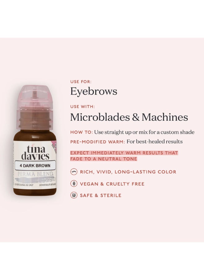 Tina Davies Ink Brow Pigments Dark Brown  Unleash Your Creativity With High-Quality, Bold Pigments For Stunning Brows 15Ml