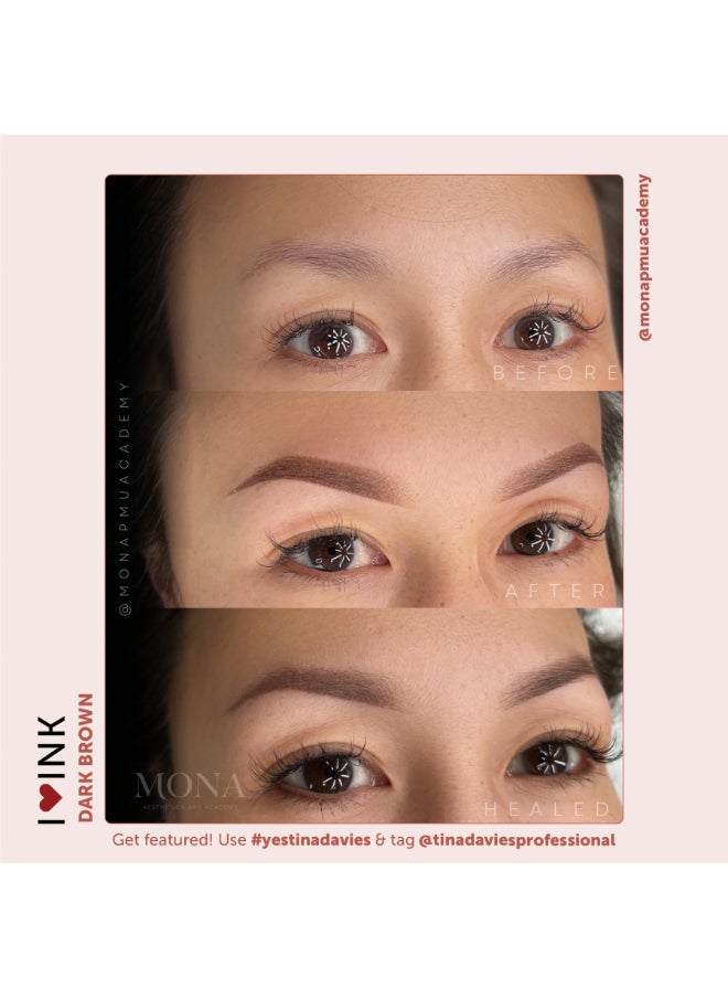 Tina Davies Ink Brow Pigments Dark Brown  Unleash Your Creativity With High-Quality, Bold Pigments For Stunning Brows 15Ml