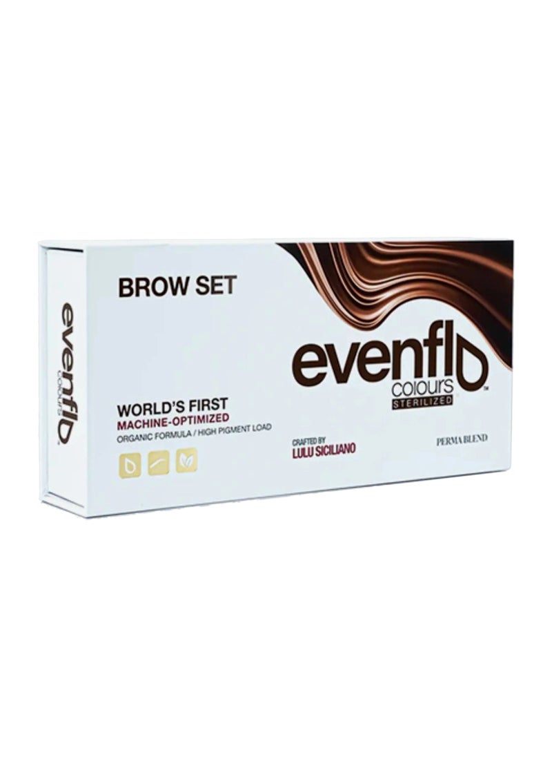 Evenflo Brow Set Premium Semi-Permanent Eyebrow Pigment For Natural, Long-Lasting Results 5X15Ml
