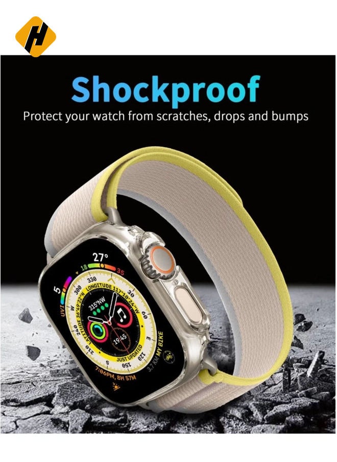 2 Pack Case Compatible with Apple Watch Ultra 49mm, Hard PC Bumper Case All-Around Edge Shockproof Protective Cover Frame [NO Screen Protector]- Clear