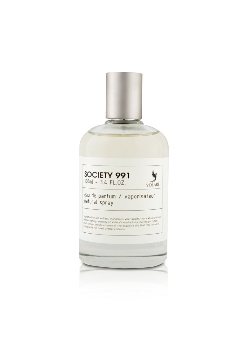 Society 991 Eau De Parfum for Men - 100ml | Fresh, Spicy, and Woody Fragrance