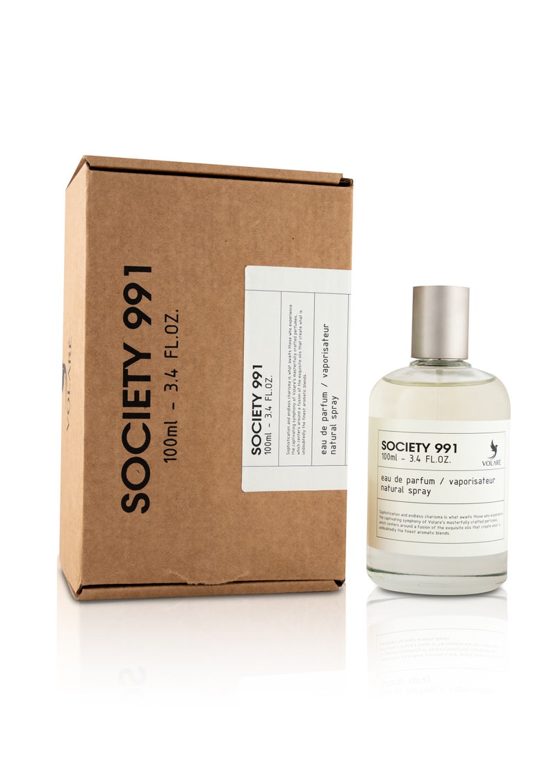 Society 991 Eau De Parfum for Men - 100ml | Fresh, Spicy, and Woody Fragrance