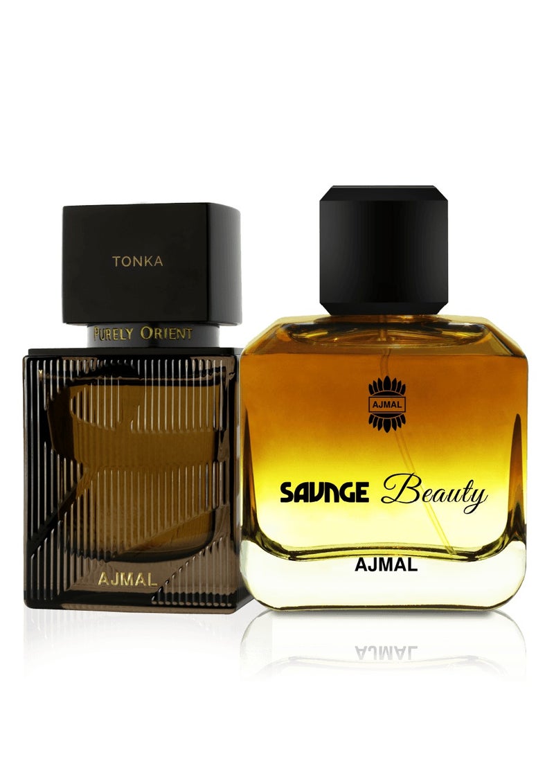 Purely Orient Tonka EDP 75ml & Savage Beauty - Luxurious Fragrance Duo