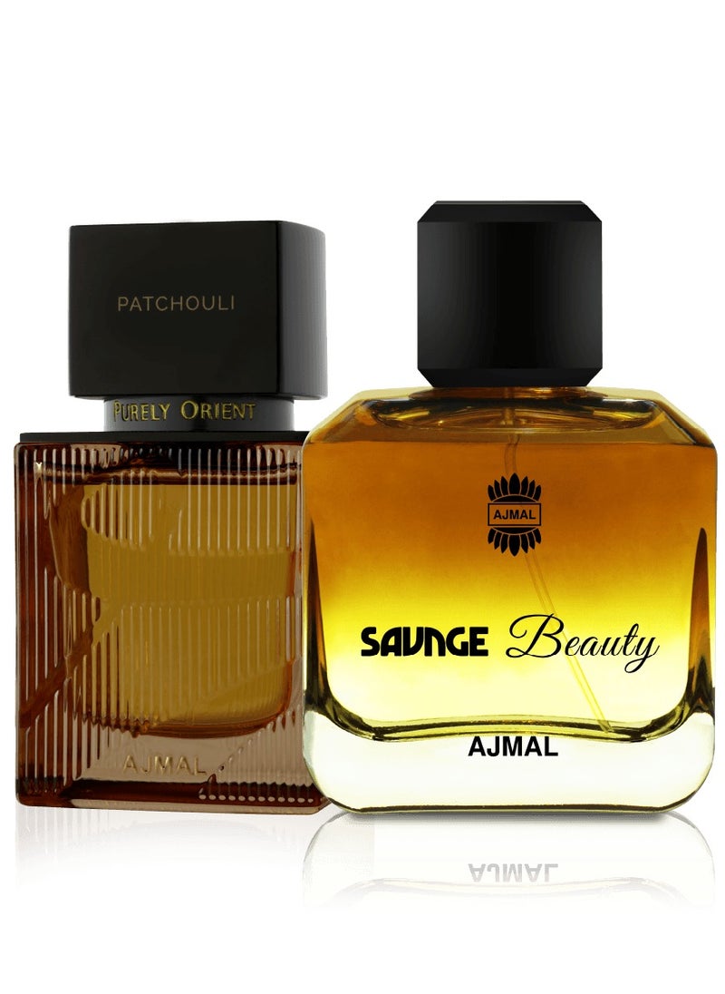 Purely Orient Patchouli EDP 75ml & Savage Beauty - Distinctive Fragrance Combo