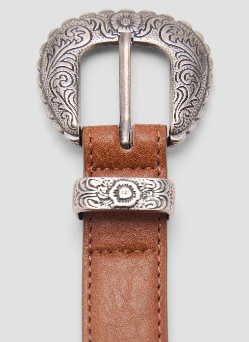 Embossed Buckle Belt