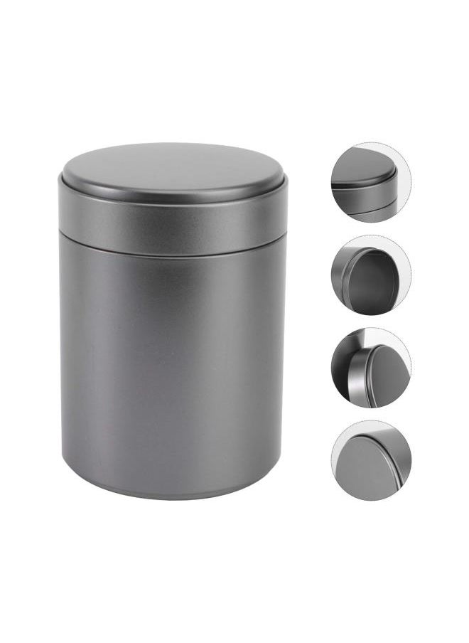 3PCS Tea Tin Canister Empty with Airtight Lid Small Kitchen Canisters for Tea Coffee Sugar Storage Loose Leaf Tea Tin Containers (Black Size 125)