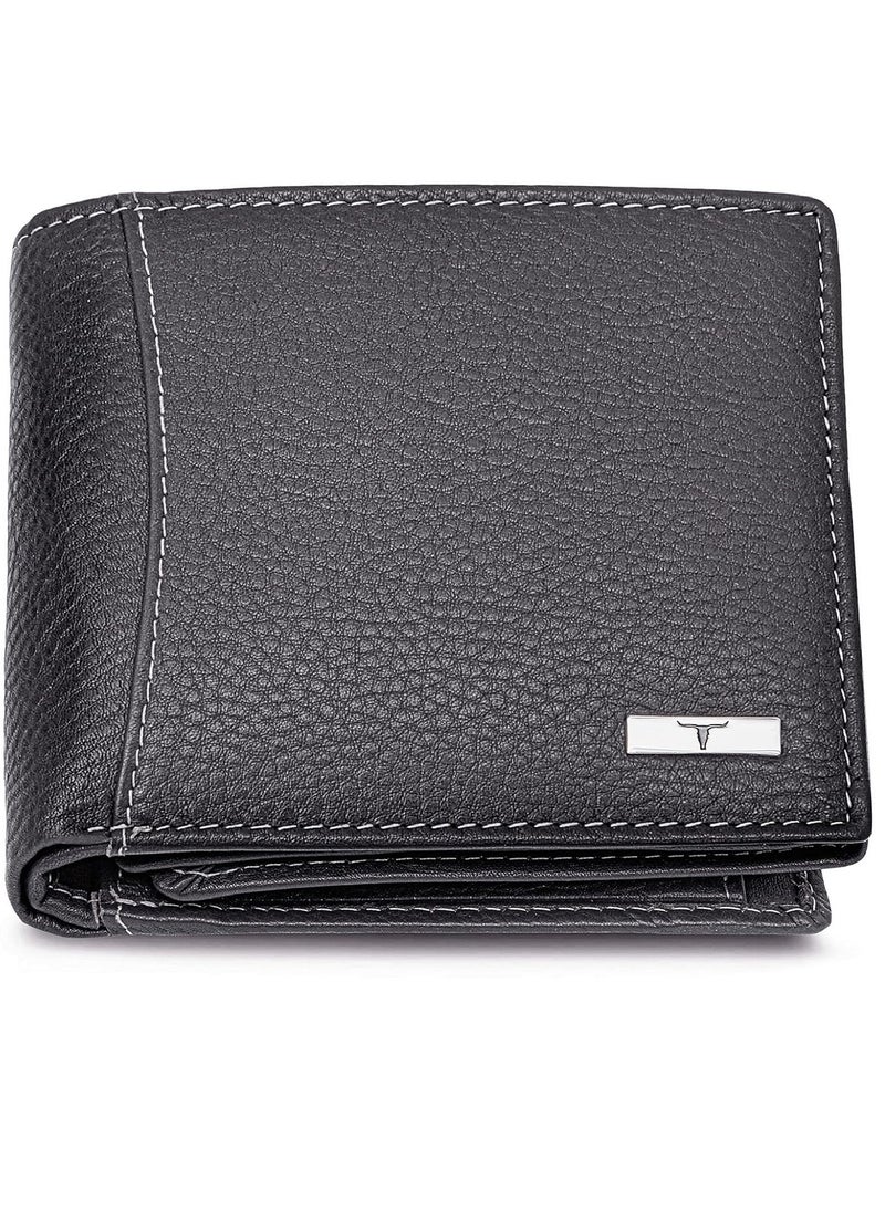 URBAN FOREST Oliver Grey Leather Wallet for Men - Packed in Premium Wooden Box for Festive Gifting